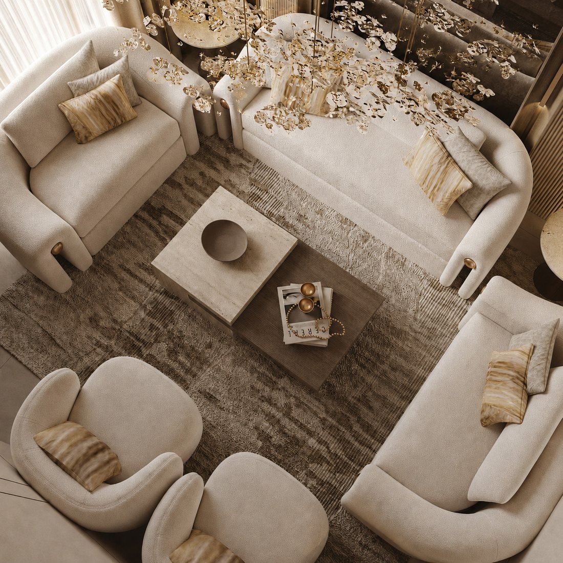 Living room, furnished scheme
